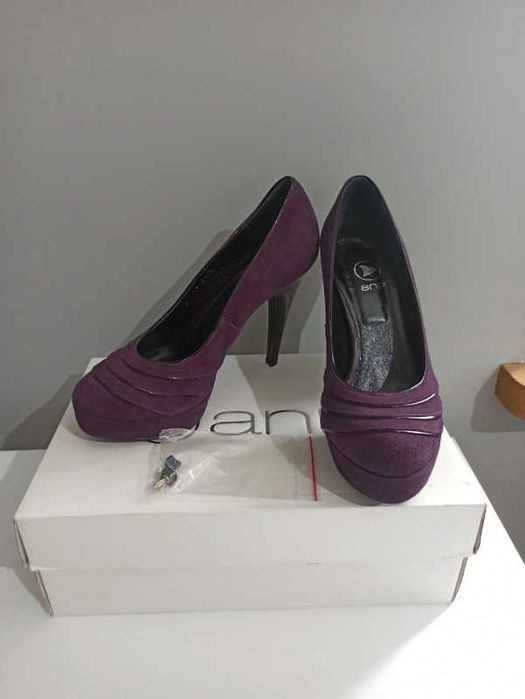 eleganckie fioletowe buty na obcasie Anis rozmiar 36