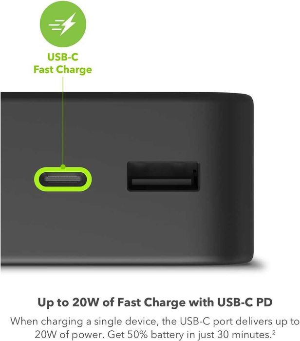 Mophie 20000 mAh USB C для iPhone/Роутер Powerbank 20w Быстрая Зарядка