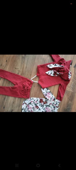 Śliczny komplet niemowlęcy r. 74 handmade