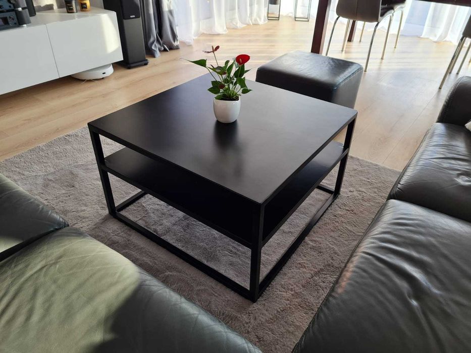 Stolik kawowy LOFT metalowy duży 80x80x47 meble metalowe Loft industrialne