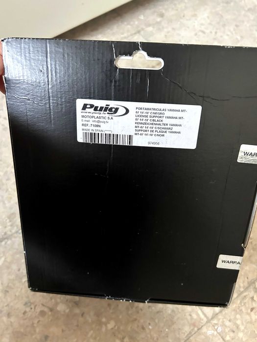 Suporte de Matrícula PUIG Yamaha MT-07 14’-18’ - Novo