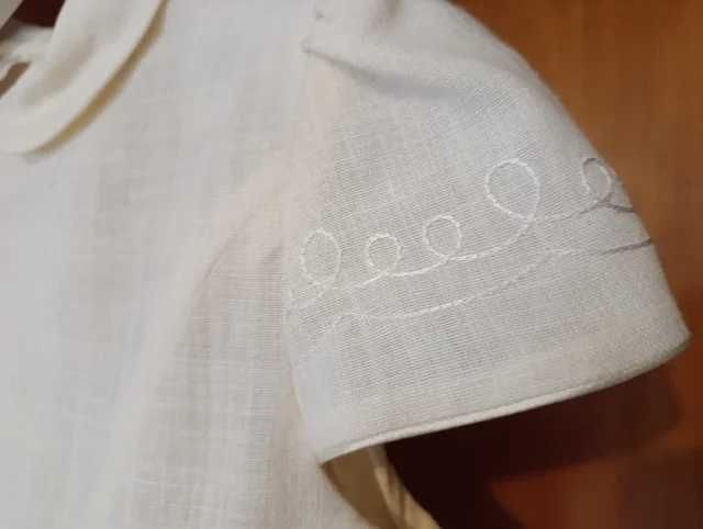 Vestido de Comunhão branco com bordado