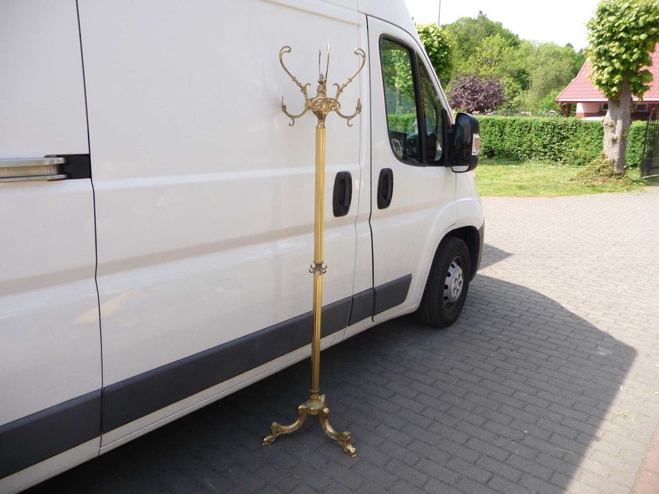 Stylowy wieszak stojący mosiężny - 178cm