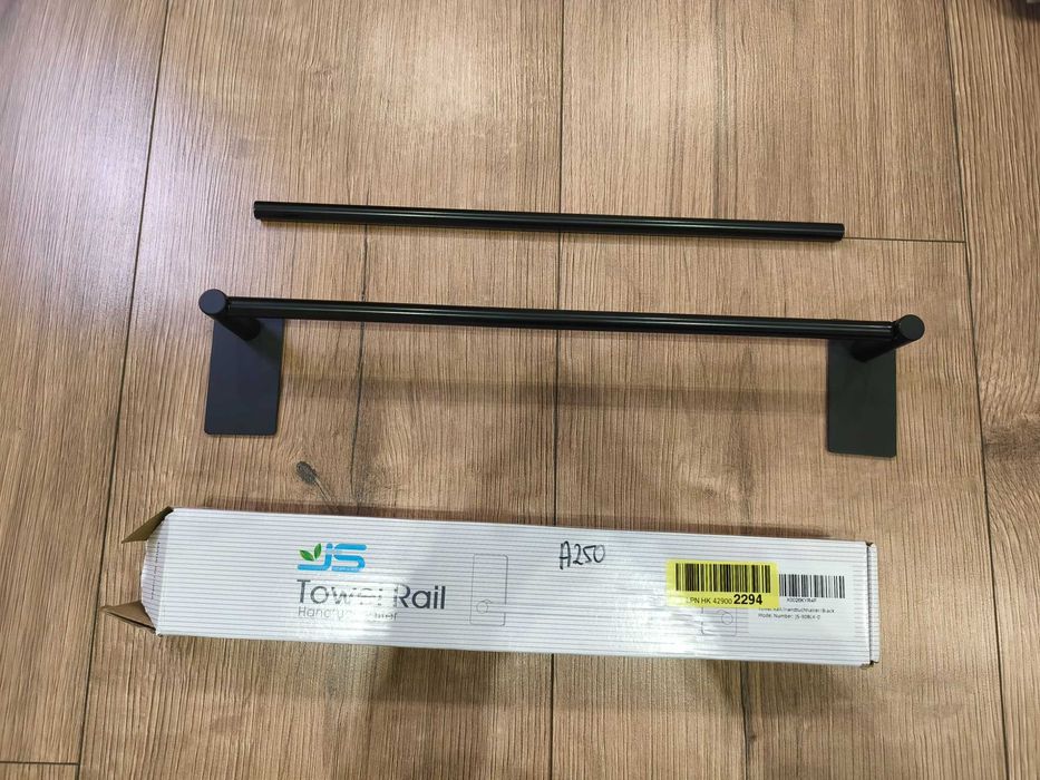 wieszak uchwyt na ręczniki czarny mat samoprzylepny