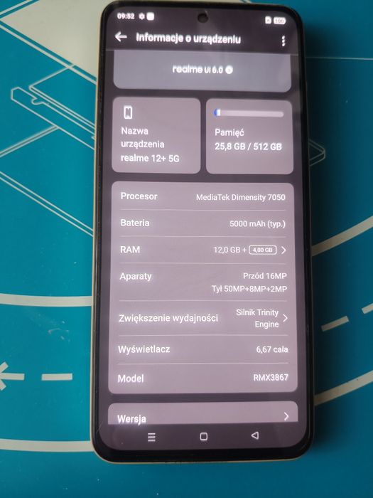 Realme 12+5G 12/512 +oryginalna ładowarka 80W