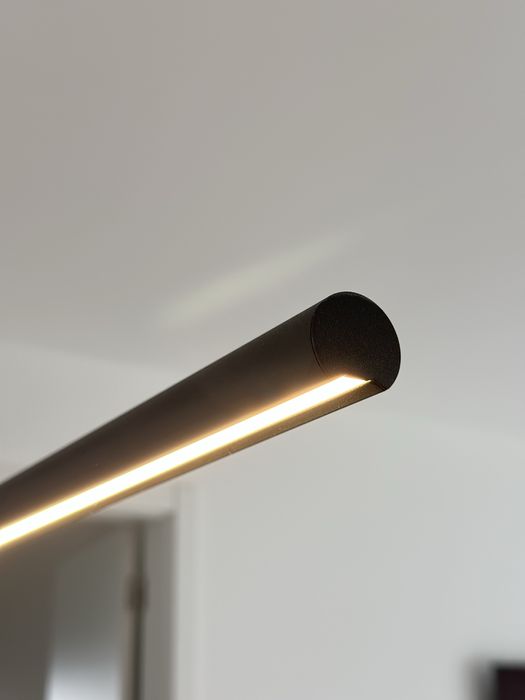Candeeiro de teto  suspenso preto com luz led regulável