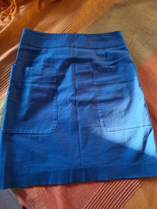 Solar. Oryginalna, niebieska spódnica trapezowa. Rozmiar 36.