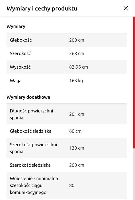 Narożnik Lewy Puszman Lizbona II Funkcja Spania jak nowa