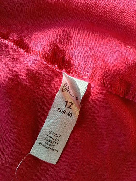 Bluzka w kolorze fuksji , bawełna i len.