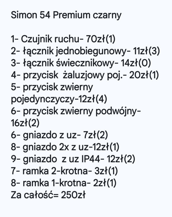 Osprzęt Simon nowy.
