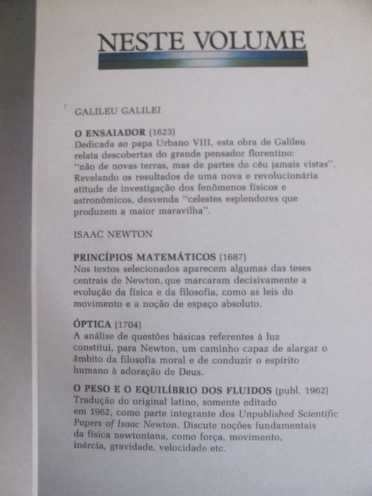 Os Pensadores - Galileu e Newton