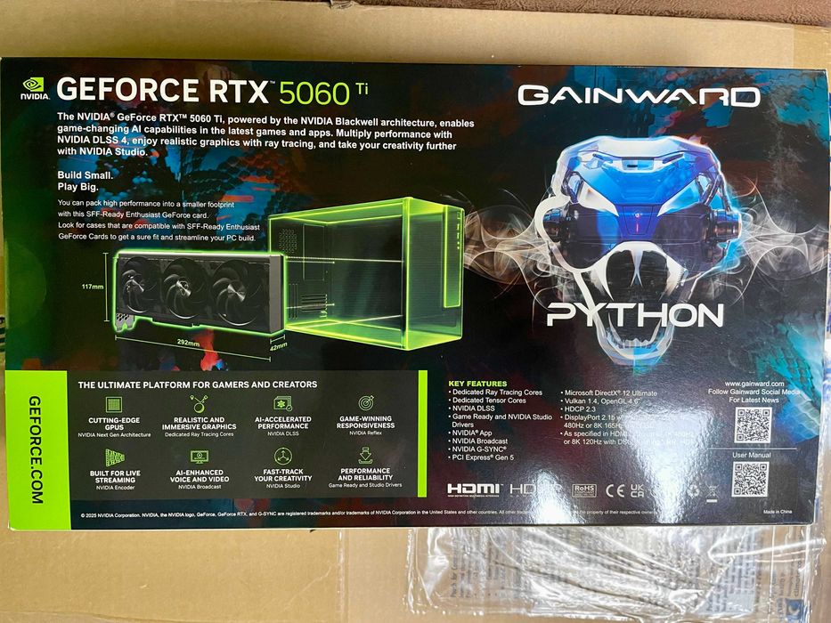 Placa grafica Gainward GeForce RTX 5060 Ti Python III OC como nova !