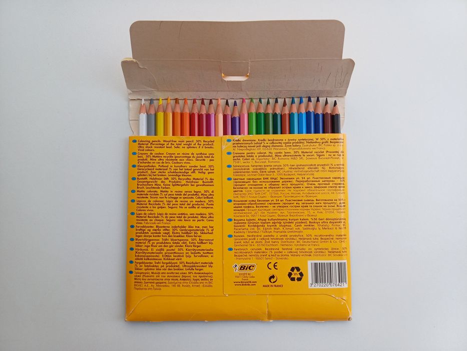 Conjunto de 24 lápis de cor BIC Kids - NOVO