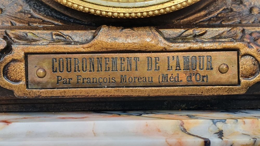 Zegar kominkowy antyk XIXwiek sygnowany August Moreau prezent