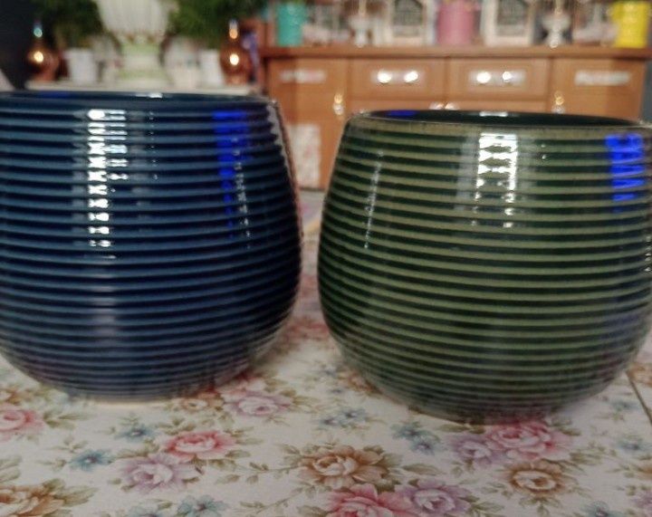 2szt. Doniczki osłonki ceramiczne