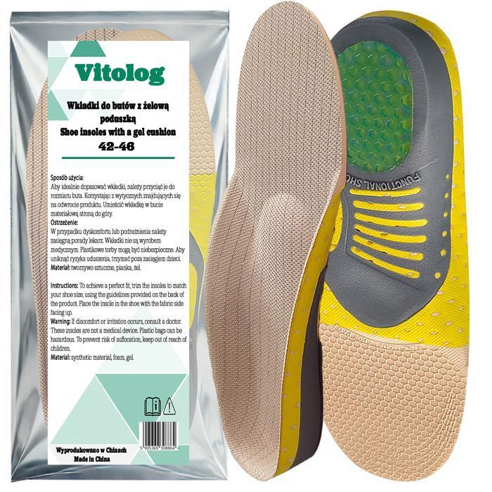 Żelowe Wkładki na Koślawość Płaskostopie Korekcyjne Ortopedyczne 41-46