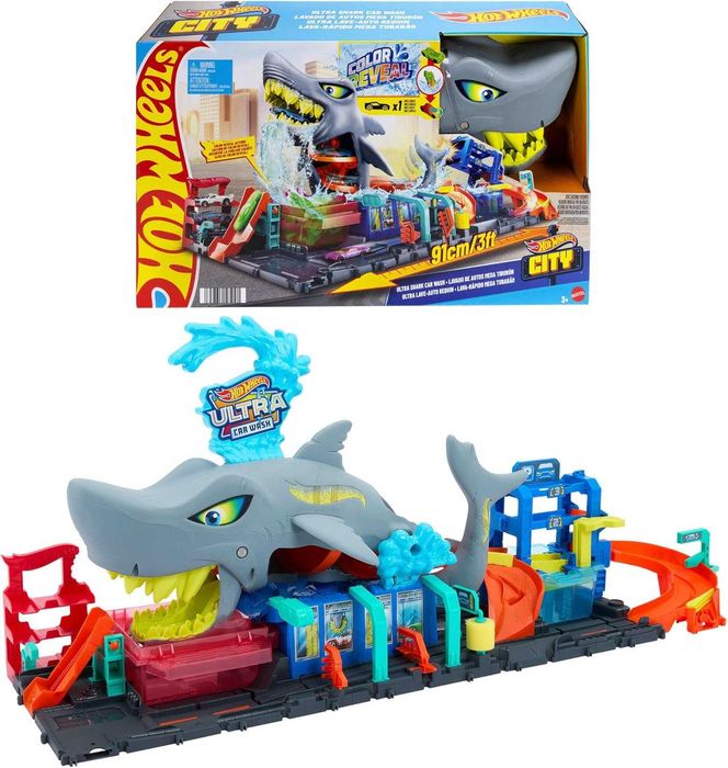ОРИГИНАЛ Хот Вилс Автомойка Супер акула Hot Wheels Ultra Shark