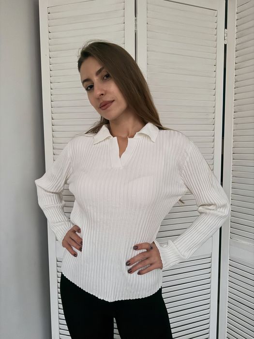 Поло , лонгслів, кофтинка, молочний жіночий