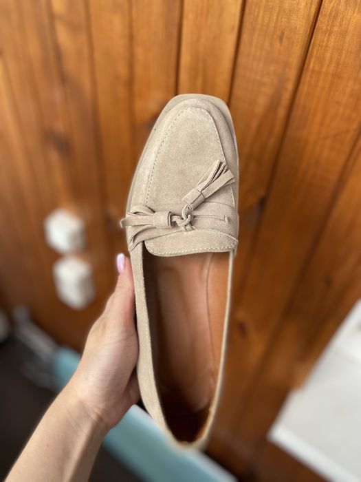 Балетки бежеві замшеві