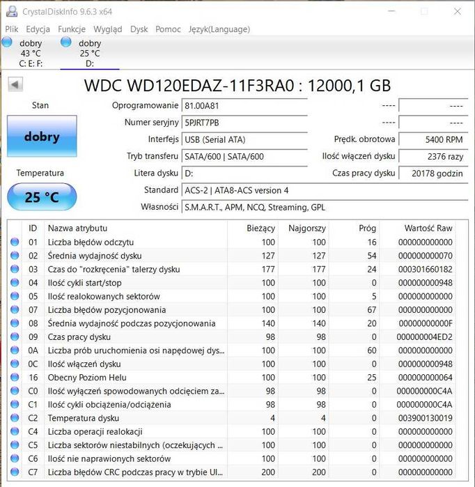 Dysk HDD Elements 12TB USB 3,5 3.0