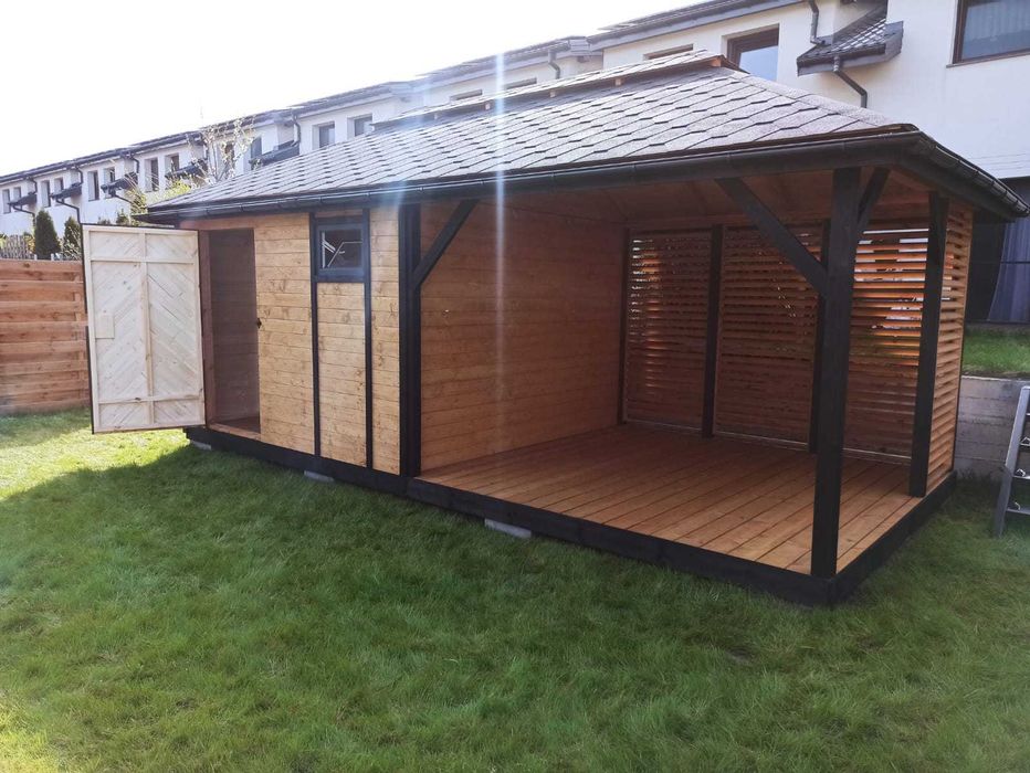 Domek ogrodowy letniskowy drewniany "DUBAJ" 6x3 Black Edition!