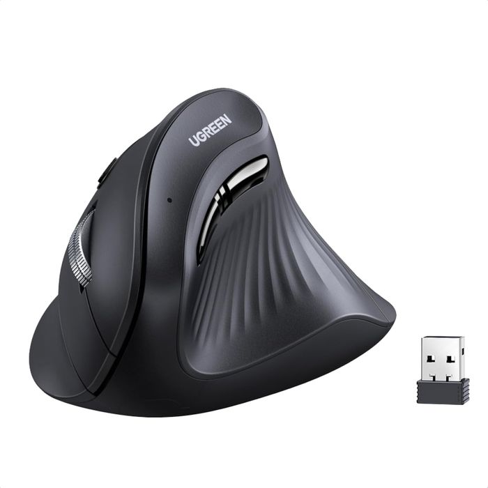 UGREEN Mysz pionowa Bluetooth i 2,4 GHz, 4000 DPI, 6 przycisków