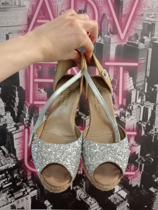 Espadryle z brokatem Gaimo 38