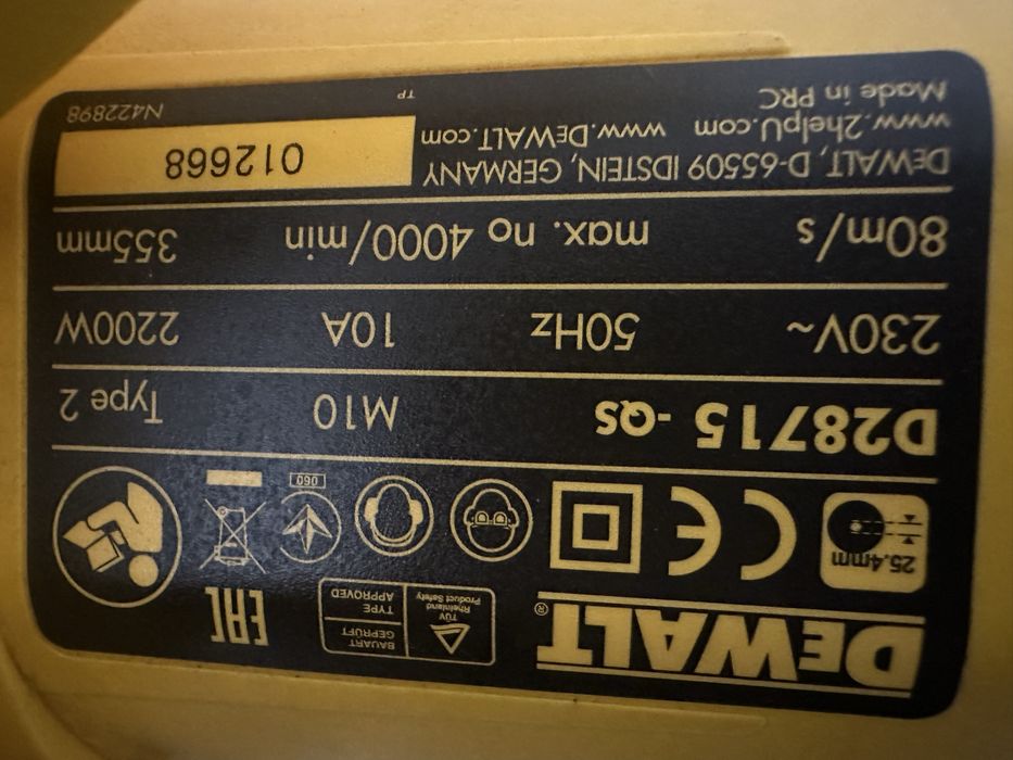 Piła dewalt D28715-QS !!! Import Dania !!