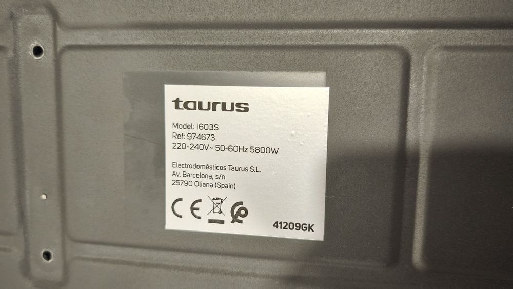 Placa Indução Taurus i603s (Para Peças) - Vidro Rachado