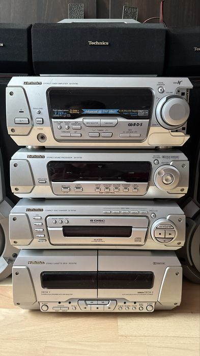 Kompletna wieża Technics SC-EH760 + 5 głośników retro vintage