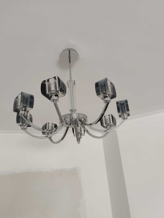 Conjunto candeeiros teto MGL - coluna de cristal