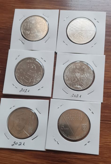Moedas comemorativas 5€ do ano 2021