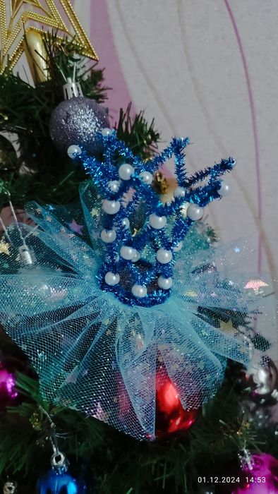 Корона заколка новорічна