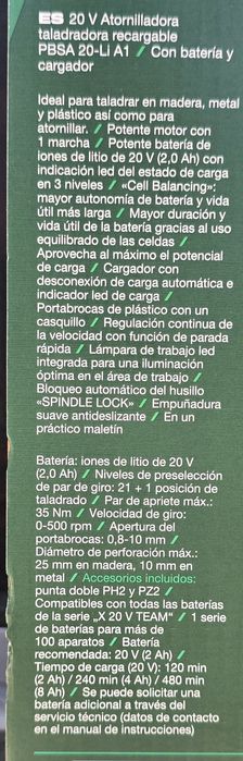 Aparafusadora PARKSIDE 20V com Bateria e Carregador