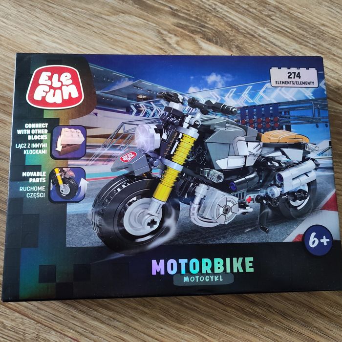Nowe klocki Elefun, Motocykl, 274 elementy