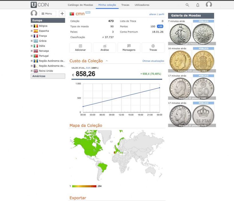 Reservado -Coleção cerca 470 moedas - maioria de Portugal, 22 de prata