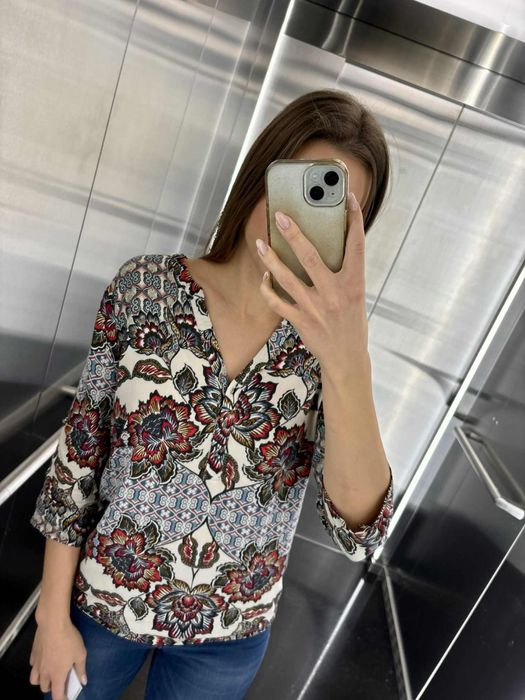 Śliczna wzorzysta koszula Top Secret 36 S kwiecista wzorki kwiaty wiskoza bawełna