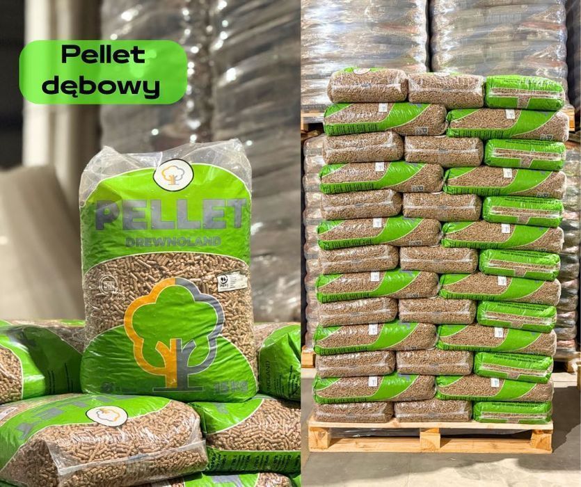 Pellet dębowy liściasty 6mm certyfikat DINplus A1 wysoka jakość!