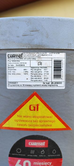 Boiler do ciepłej wody Galnet