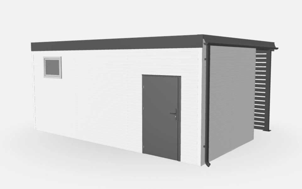 Ocieplana Wiata 4,5x6 - Garaż PIR 6cm |Profile 100x100| Brama Hörmann