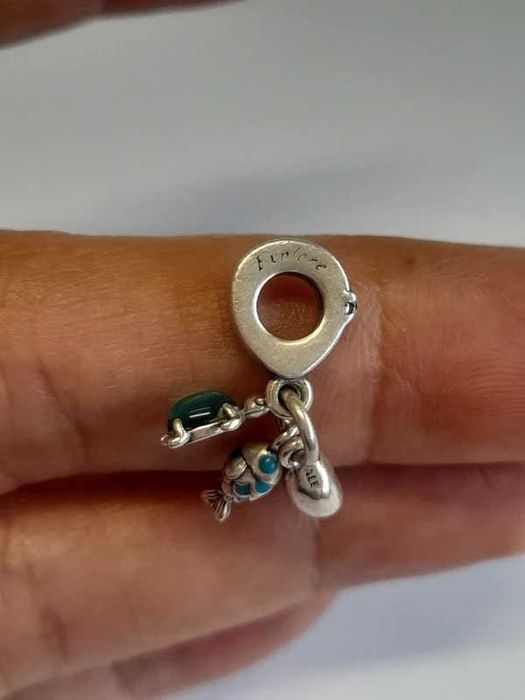 Pandora, Conta Pendente Peixe, Tartaruga & Búzio Prata Esterlina