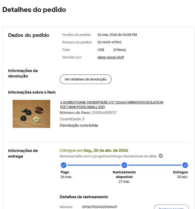 Pés de Isolamento Sorbothane 12mm (Mini Pods 50D) – Importados EUA (Novos)