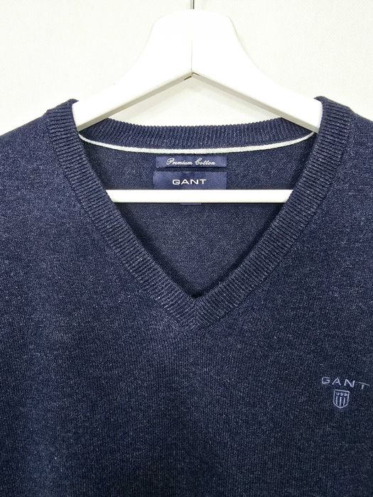 Sweter Gant męski M granatowy bawełna zadbany