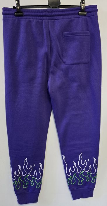 Fioletowe dresy Joggery Cropp Chaos Płomienie Streetwear Y2K XL (nowe)