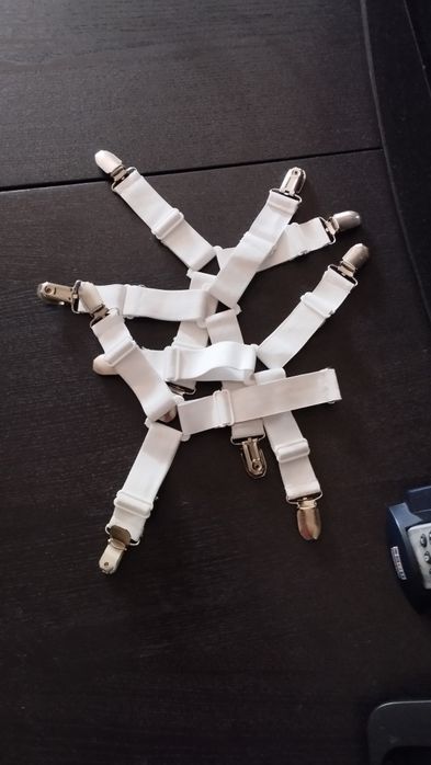 Conjunto de 4 presilhas em elástico para prender lençóis