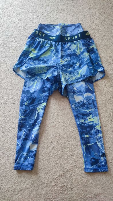 Damskie legginsy spodenki szorty 4F do biegania komplet rozm S