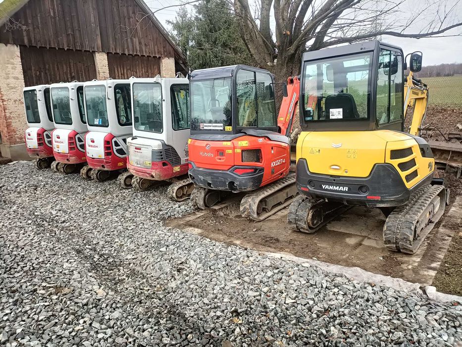 Wynajem koparki 2t 3t 5t 8t wozidło budowlane ładowarka młot wiertnica