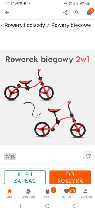 Smart trike rowerek biegowy startowy. Dwa w jednym.y