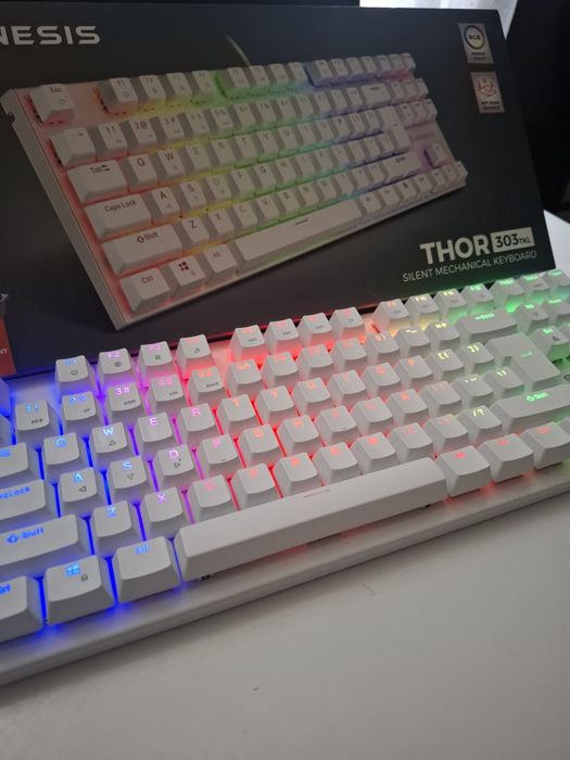 Klawiatura GENESIS Thor 303 TKL Outemu Peach Silent Biały