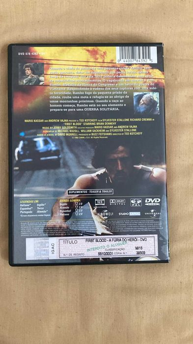 DVD "Rambo - A Fúria do Herói" com Sylvester Stallone